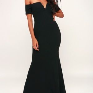 Lulus Lynne Off Shoulder Black Gown